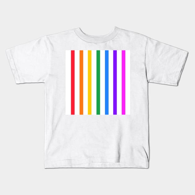 Bright rainbow stripes Kids T-Shirt by bettyretro